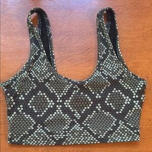 Balance Athletica Green Snakeskin Sports Bra